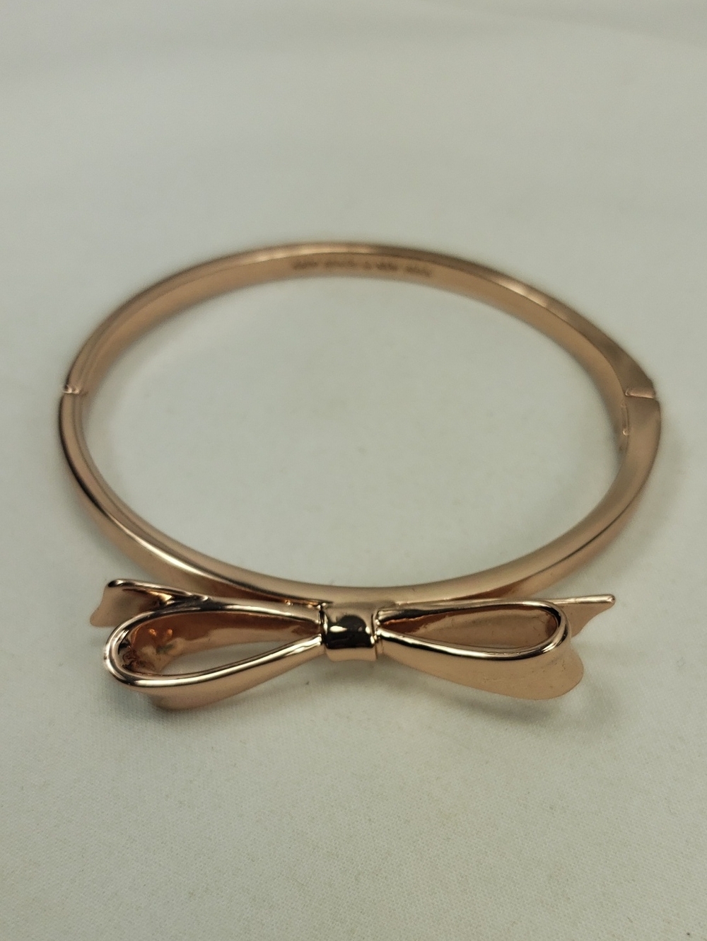 Kate Spade Rose Gold Bow Hinged Bangle Bracelet - Picture 3 of 4